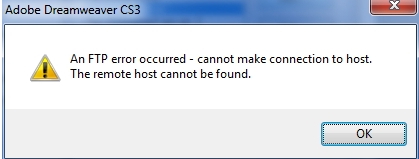 The remote host cannot be found.