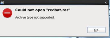Could not open "redhat.rar"