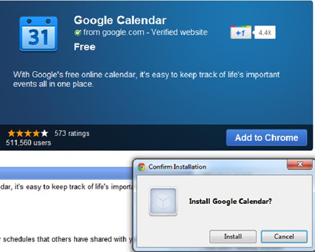 How do I install Google Calendar offline Web Application