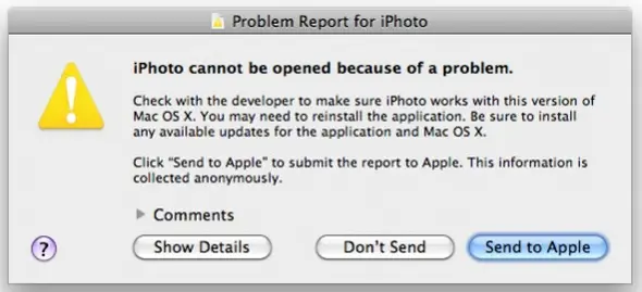 Problem Report for iPhoto