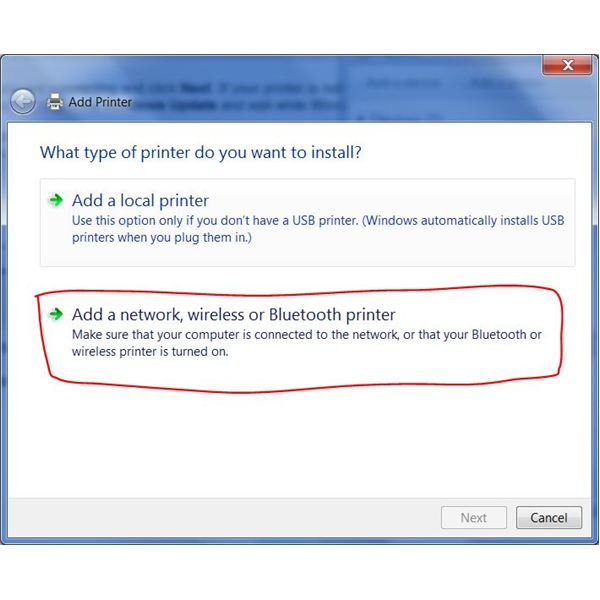 Connect Network Printer Windows 7