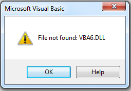 File not found: VBA6.DLL