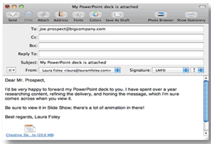 how do i send a powerpoint to an email