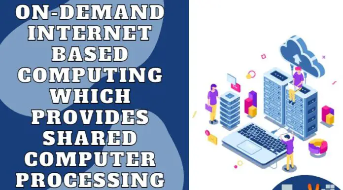On-demand Internet Based Computing Which Provides Shared Computer Processing Resources