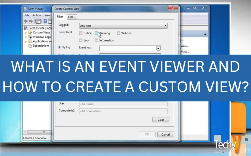 What is an Event viewer and how to create a custom view?