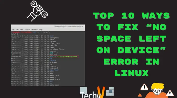 Top 10 Ways To Fix “No Space Left On Device” Error In Linux