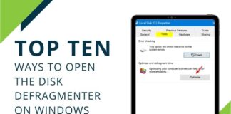 Top 10 ways to open the disk defragmenter on windows