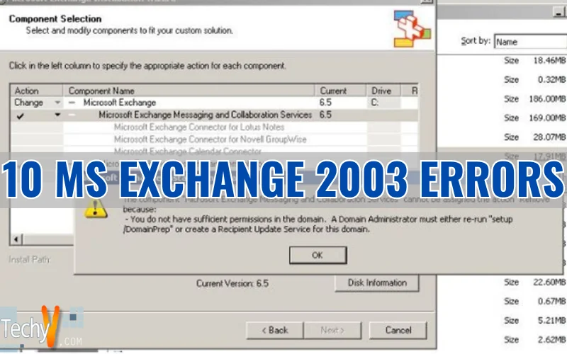 10 MS Exchange 2003 Errors