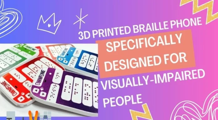 3D Printed Braille Phone: Specifically designed for visually-impaired people