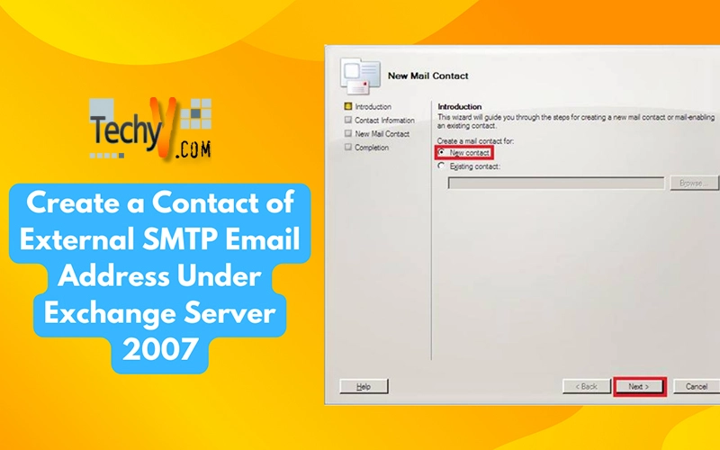 Create a Contact of External SMTP Email Address Under Exchange Server 2007