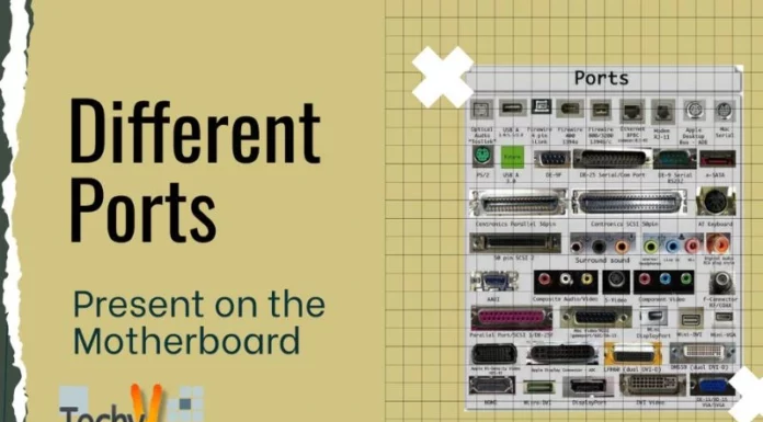 Different Ports Present on the Motherboard