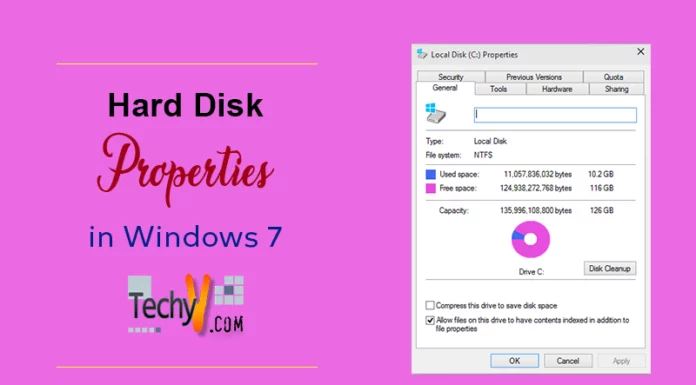 Hard Disk Properties in Windows 7