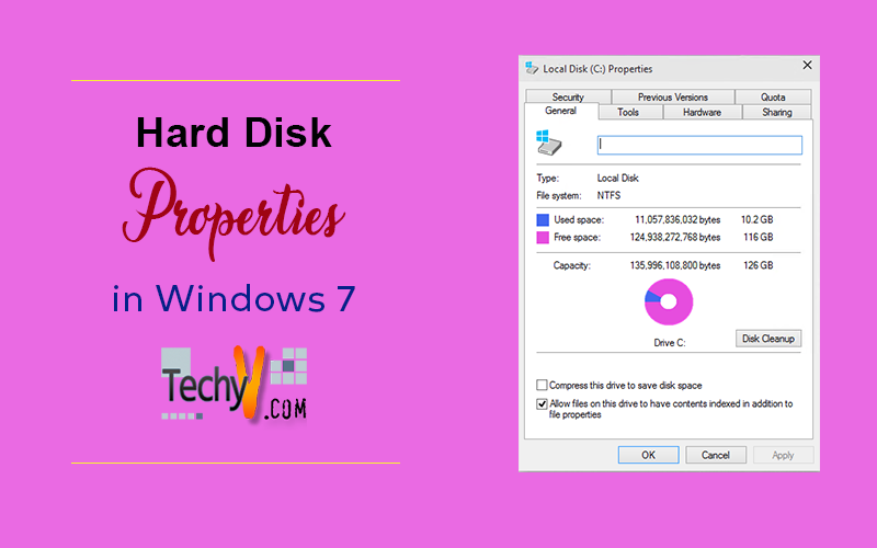 Hard Disk Properties in Windows 7