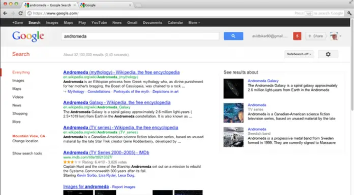 New Google search feature- The “Knowledge Graph”