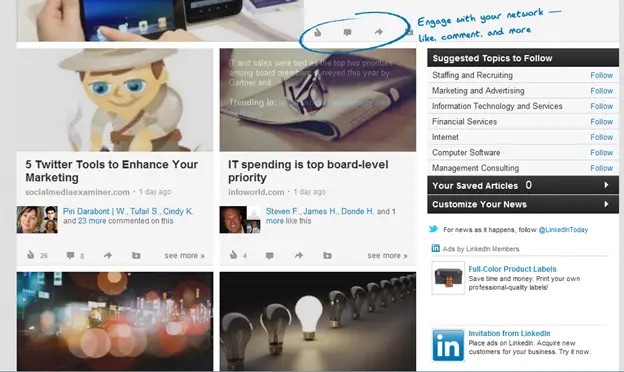 New features to add like updates and add comments on Linkedin Today