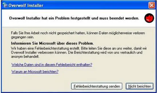 Overwolf installer hat ein problem festgestellt und muss beendet werden.