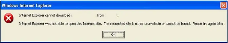 Internet Explorer was not able to open this internet site