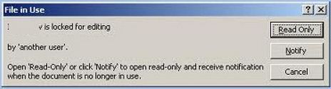 File in Use is locked for editing
