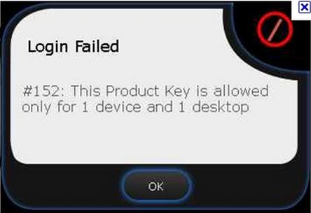 This Product Key is allowed only for 1 device and 1 desktop
