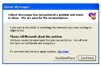 Yahoo Messenger has encountered an error and needs to close. 