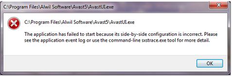 The application has failed to start because its side-by-side configuration is incorrect