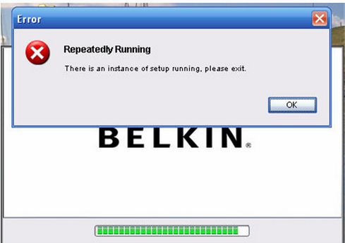 There is an instance of setup running-Belkin UPS Power Management software error