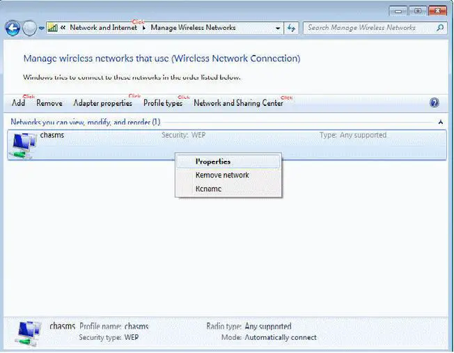 wireless network connection console