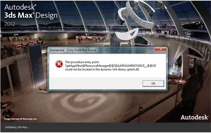 Autodesk 3ds Max Design run error