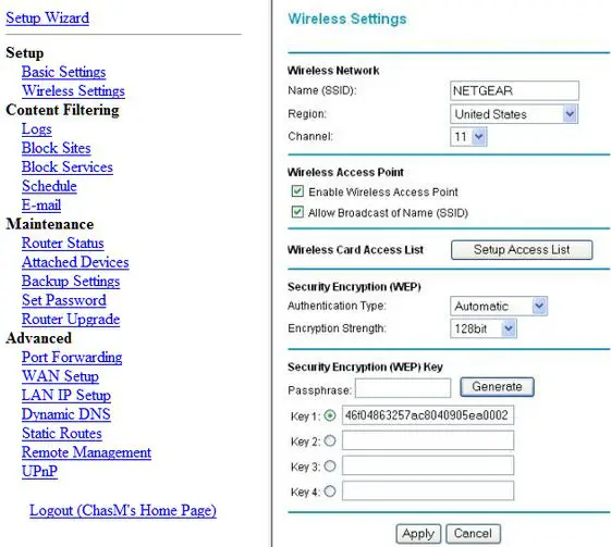 setup wizard-wireless settings-NETGEAR