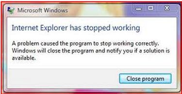 IE has stopped working