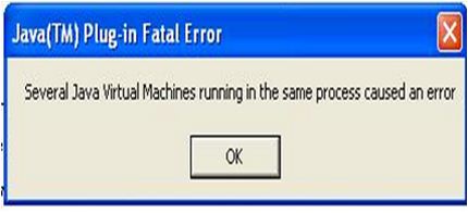 Several Java Virtual Machines running in the same process caused an error
