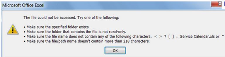 The file could not be accessed