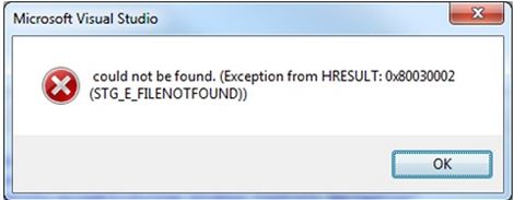 Exception from HRESULT: 0x80030002 (STG_E_FILENOTFOUND