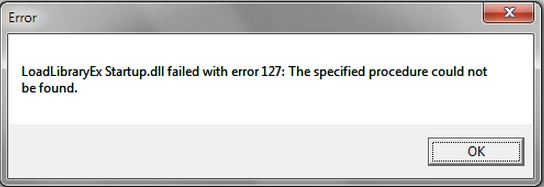 Adobe Premiere Pro CS4- LoadLibraryEX Startup.dll failed with error 127