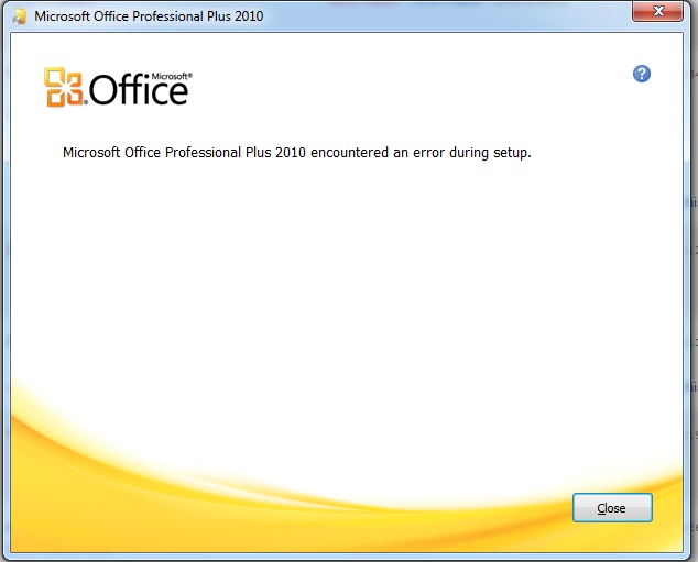 ошибка 1706 обновление Office 2010