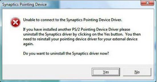 HP Pavilion dv6000-Synaptics Touchpad Enhancements error