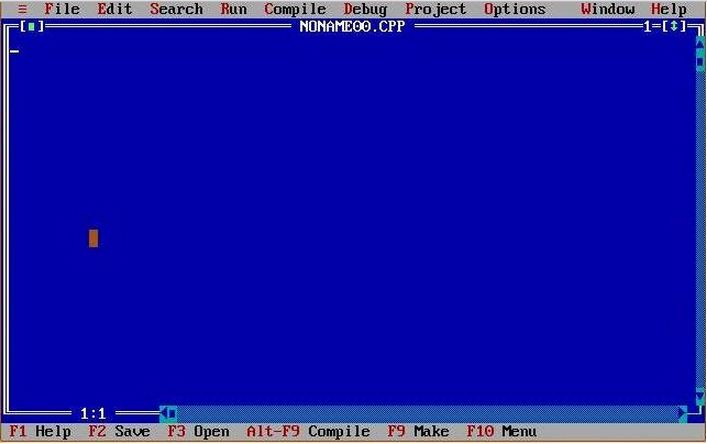 Turbo C++ IDE run window