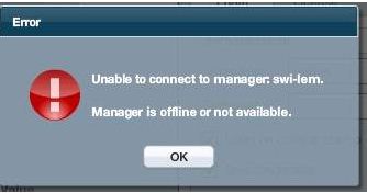 Unable to connect to manager: swi-lem