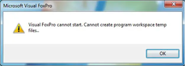 Cannot create program workspace temp files