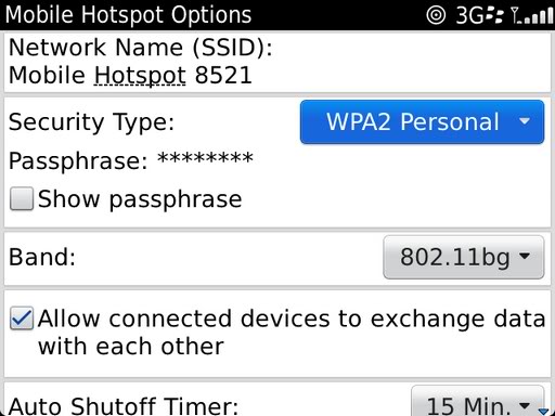 Mobile Hotspot Option