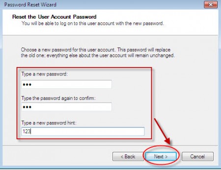 password reset wizard