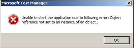 microsoft test manager error