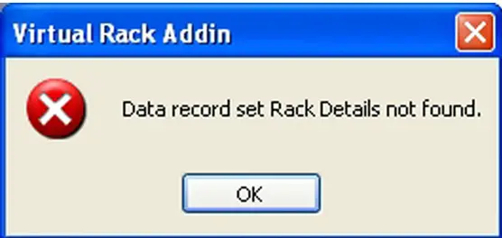 Data record set Rack Details not found.