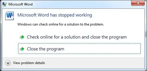 Windows can check online for a solution to the problem