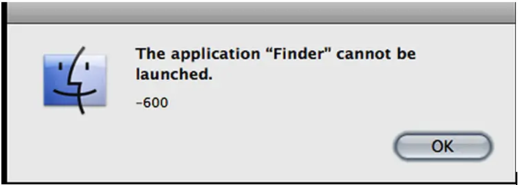 Finder error -600