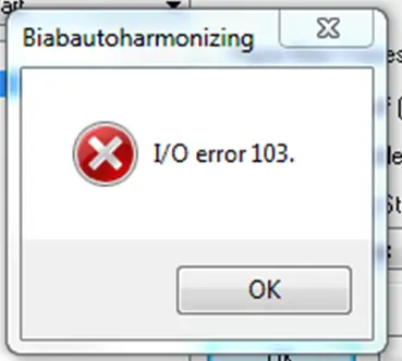 I/O error 103.