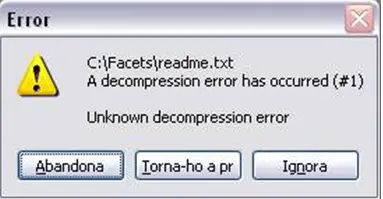 Unknown decompression error