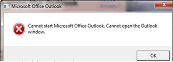 Cannot start Microsoft Office Outlook. Cannot open the Outlook window.”
