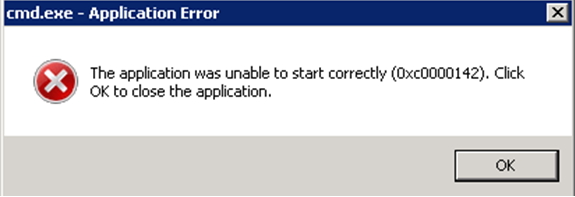 cmd exe application error