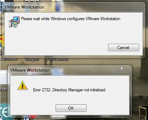 Unable to install VMware Workstation due to error
